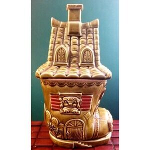 Vintage “Old Woman Who Lives in a Shoe” Olive Green Royal Sealy Japan Cookie Jar